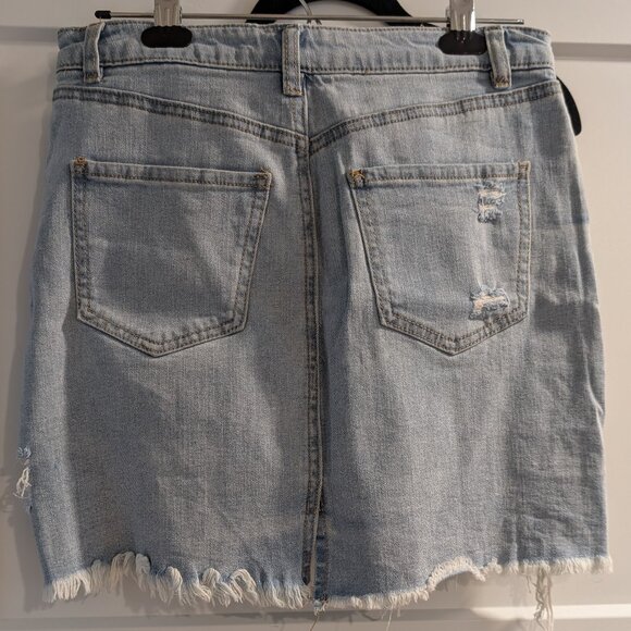 Distressed Jean Mini Skirt - Picture 3 of 4
